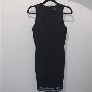 Bebe little black tank dress with pleated detail
